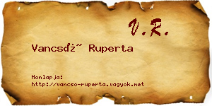 Vancsó Ruperta névjegykártya
